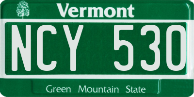 VT license plate NCY530