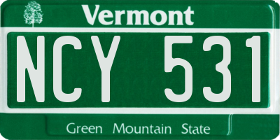VT license plate NCY531