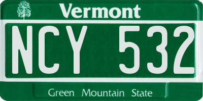 VT license plate NCY532
