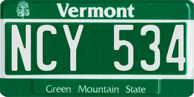 VT license plate NCY534