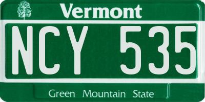 VT license plate NCY535