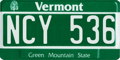 VT license plate NCY536