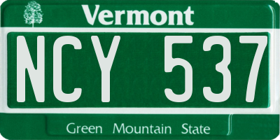 VT license plate NCY537