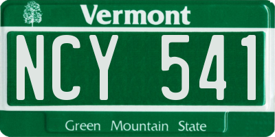 VT license plate NCY541