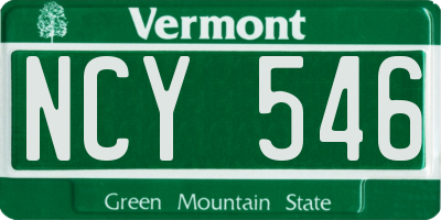 VT license plate NCY546