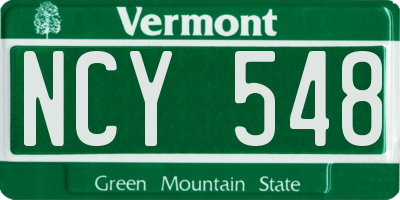 VT license plate NCY548