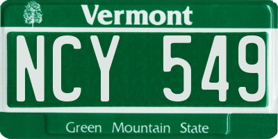 VT license plate NCY549