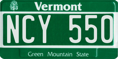 VT license plate NCY550
