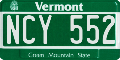 VT license plate NCY552