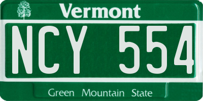 VT license plate NCY554