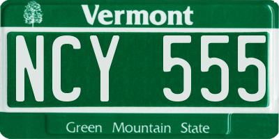 VT license plate NCY555