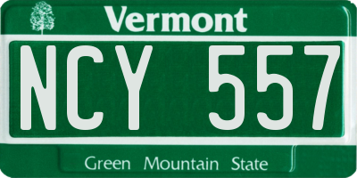 VT license plate NCY557