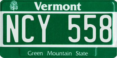 VT license plate NCY558