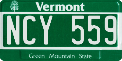 VT license plate NCY559