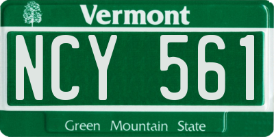VT license plate NCY561