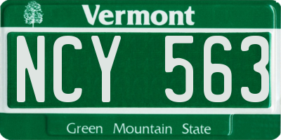 VT license plate NCY563