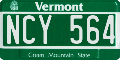 VT license plate NCY564