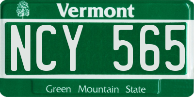 VT license plate NCY565