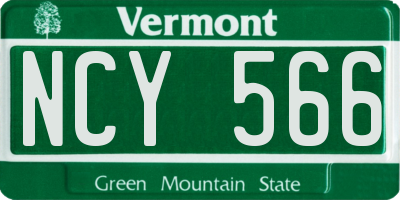 VT license plate NCY566