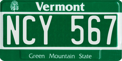VT license plate NCY567