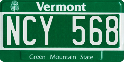 VT license plate NCY568