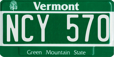 VT license plate NCY570