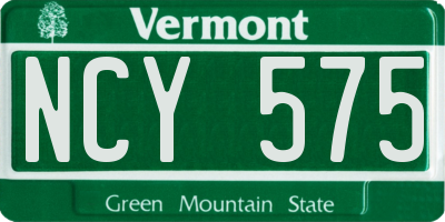 VT license plate NCY575