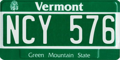 VT license plate NCY576