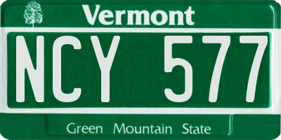 VT license plate NCY577