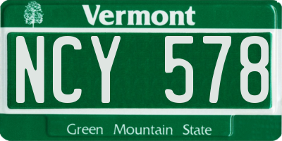 VT license plate NCY578