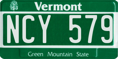 VT license plate NCY579