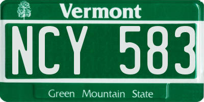 VT license plate NCY583