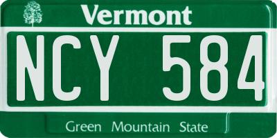 VT license plate NCY584
