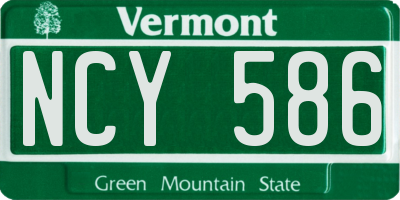 VT license plate NCY586