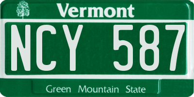 VT license plate NCY587