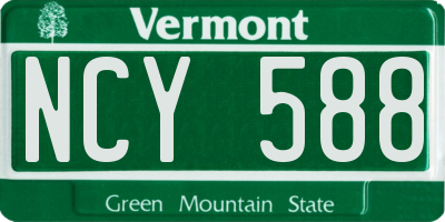 VT license plate NCY588