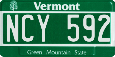VT license plate NCY592