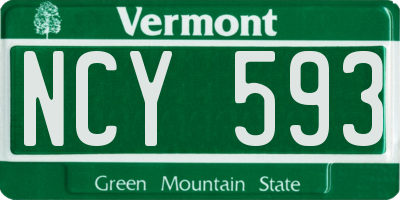 VT license plate NCY593
