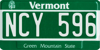 VT license plate NCY596