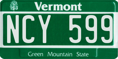 VT license plate NCY599