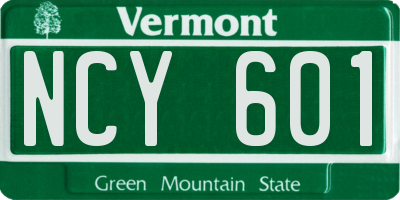 VT license plate NCY601