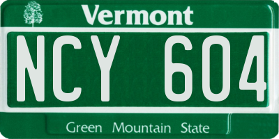 VT license plate NCY604