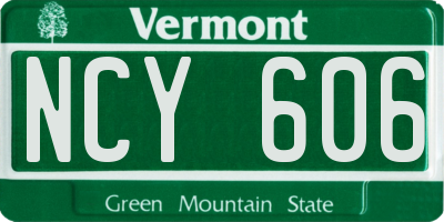 VT license plate NCY606