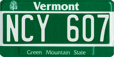 VT license plate NCY607