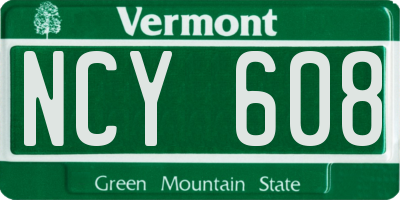 VT license plate NCY608