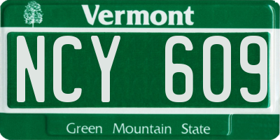VT license plate NCY609