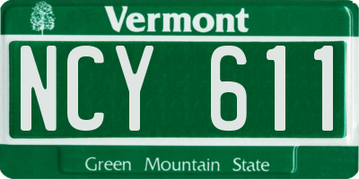VT license plate NCY611