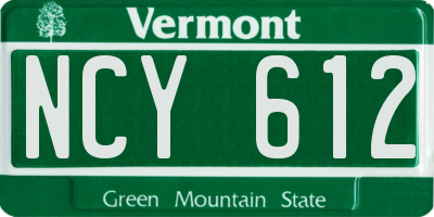 VT license plate NCY612