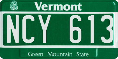 VT license plate NCY613