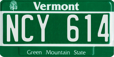 VT license plate NCY614